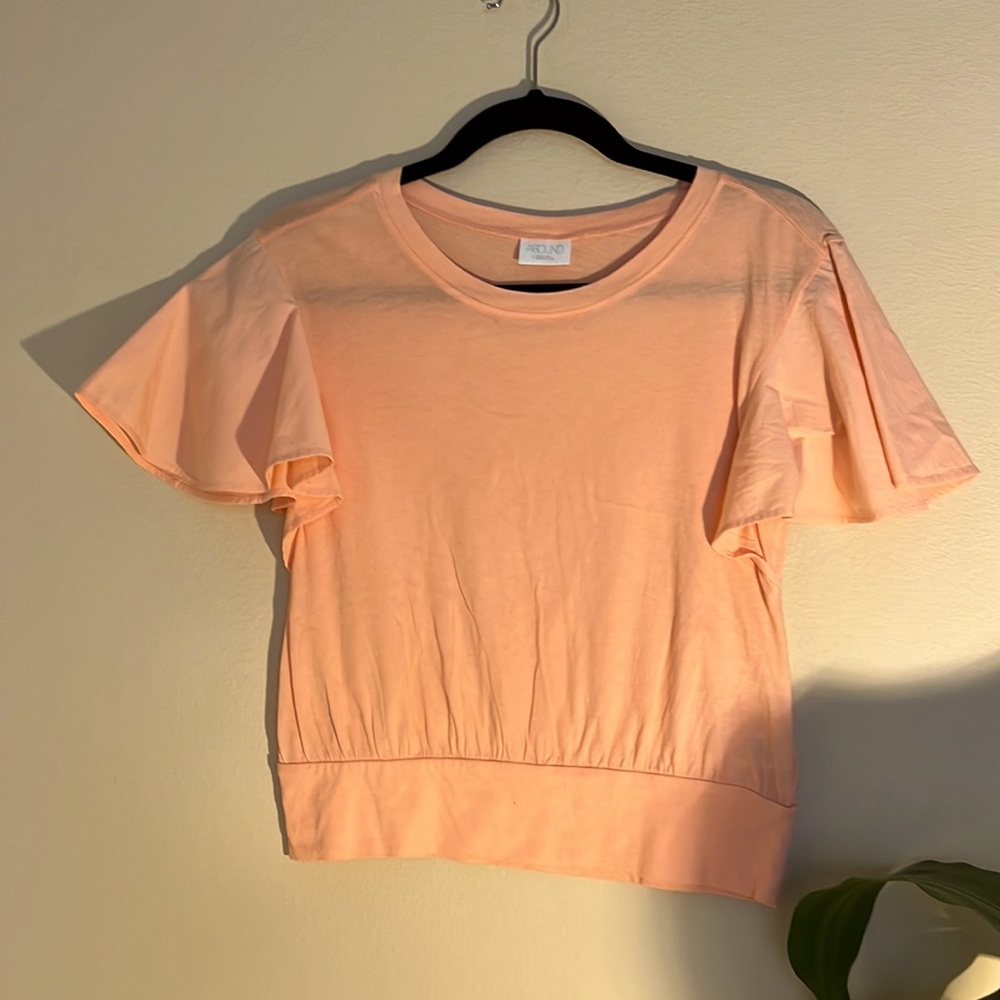 Abound size small flutter sleeves crop top